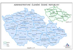 Mapa Administrativní členění České republiky