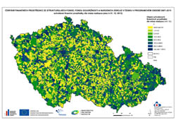 Mapa Čerpáni finančních prostředků dle místa realizace k 31.12.2013