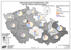 Mapa Provozovaná pohřebiště v ČR