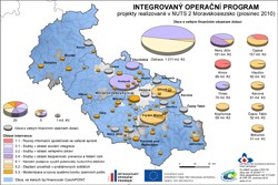 Mapa Projekty realizované v NUTS 2 Moravskoslezsko (listopad 2010)
