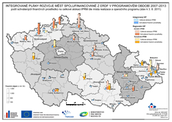 Mapa IPRM spolufinancované z ERDF v období 2007-2013 k 3. 8. 2011