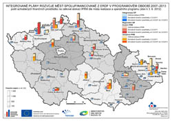 Mapa IPRM spolufinancované z ERDF v období 2007-2013 k 3. 8. 2012