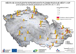 Mapa IPRM - počet projektových žádostí předložených na CRR ČR k 30. 11. 2012