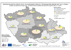 Mapa Čerpání krajských úřadů ze SF/FS a národních zdrojů k 7. 9. 2011