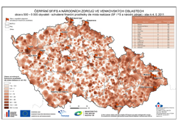 Mapa Čerpání obcí s 500 - 5000 obyvateli ze SF/FS a národních zdrojů k 4. 5. 2011 - interpolace