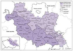 Mapa Program INTERREG V-A Česká republika - Polská republika