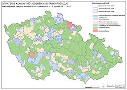 Mapa Stav schvalování strategií CLLD - k 10. 7. 2017