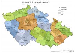 Mapa Správní rozdělení České republiky