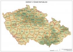 Mapa Okresy v České republice