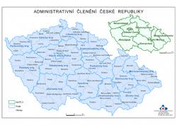Mapa Administrativní členění České republiky