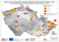 Mapa IPRM - Finanční objem projektových žádostí předložených na CRR ČR k 30. 12. 2012