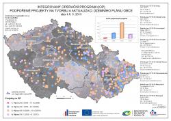 Mapa Podpořené projekty na tvorbu a aktualizaci územního plánu obce (6.5.2013)