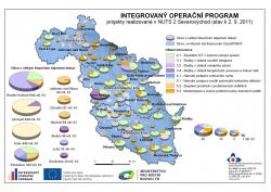 Mapa Projekty realizované v NUTS 2 Severovýchod (září 2011)