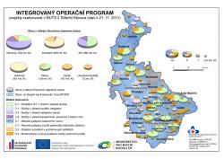 Mapa Projekty realizované v NUTS 2 Střední Morava (prosinec 2011)