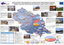 Mapa Projekty realizované v NUTS 2 Jihovýchod dle priorit a opatření (stav k 1.9.2009) (Poster)