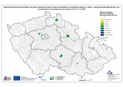 Mapa Čerpáni finančních prostředků dle místa realizace k 31. 12. 2007