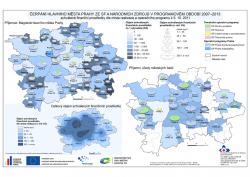 Mapa Čerpání hlavního města Prahy ze SF a národních zdrojů