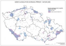Mapa Území s legislativní ochranou přírody – NATURA 2000