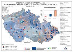 Mapa Podpořené projekty na tvorbu a aktualizaci územního plánu obce (20.5.2011)