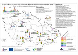 Mapa Centra výzkumu a vývoje spolufinancovaná z ERDF a národních zdrojů