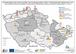 Mapa IPRM spolufinancované z ERDF v období 2007-2013 k 3. 8. 2011