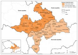 Mapa Program INTERREG V-A Slovenská republika - Česká republika